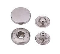 Neel Blue Silver Alloy Cap S Spring Press Stud Rivets 4 Part - 10mm