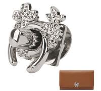 Neel Blue Silver Flower Bag Twist Turn Lock, Retro Style Metal Clasp Hardware