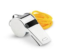 Neel Blue Silver Metal Whistle, Stainless Steel Referee Whistle With Lanyard For Sports Coaches - 2Pcs