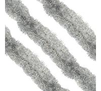 Neel Blue Silver Metallic Shiny Christmas Tinsel Garland For Xmas Tree & Home Decorations, 2M X 9Cm