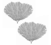 Neel Blue Silver Ostrich Feather Plume, 10Pcs Natural Feather Fringe, 35-40 Cm