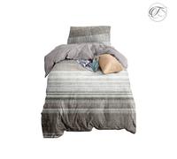 Neel Blue Single Printed Duvet Cover Matching Pillow Case - Grey
