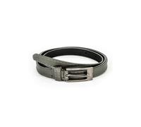 Neel Blue Skinny Wasit Belt with Buckle - Matte Gray in Grey | Size: 16 Neel Blue Grey 16