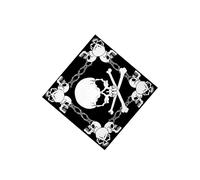 Neel Blue Skull Printed Cotton Bandana Headband Scarf, 54Cm In Black Black One Size