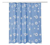 Neel Blue Sky Blue Bubble Printed Polyester Shower Curtain, Water-Resistant Bathroom Curtain With 12 Hooks - 180X200Cm