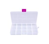 Neel Blue Small Compartment Plastic Storage Box - 15 Compartment in Clear Neel Blue Clear