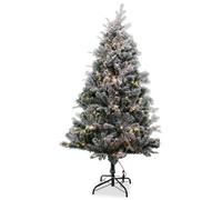 Neel Blue Snow Flocked Christmas Tree, Pre-Lit Xmas Tree - 4Ft
