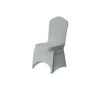 Neel Blue Spandex Arched Front Chair Covers Stretch Fabric Removable Washable Slipcovers in Silver Neel Blue Silver