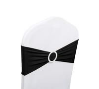 Neel Blue Spandex Chair Band with Slider Buckle, Stretchy Chair Cover Band Sash in Black Neel Blue Black