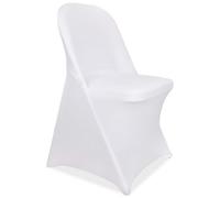 Neel Blue Spandex Foldable White Chair Cover For Wedding Decoration - Pack Of 1