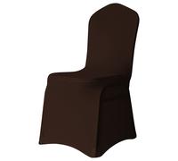 Neel Blue Spandex Polyester Stretch Chair Cover, Washable & Removable Slipcovers in Chocolate Neel Blue Chocolate