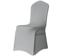 Neel Blue Spandex Polyester Stretch Chair Cover, Washable & Removable Slipcovers in Silver Neel Blue Silver