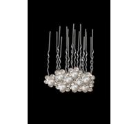 Neel Blue Stainless Steel Hair Pins with White Pearl, Flower Design Neel Blue White One Size