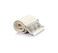 Neel Blue Stretchy Belt with Silver Clip, Retro Cinch Waistband in Ivory | Size: Large Neel Blue Ivory L