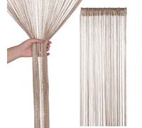Neel Blue String Curtain Panel Spaghetti Tassel Curtain, 200Cm X 90Cm - Champagne