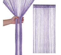 Neel Blue String Curtain Panel Spaghetti Tassel Curtain, 200Cm X 90Cm - Light Purple