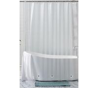 Neel Blue Transparent PEVA Shower Curtain with Bottom Magnets - 180cm x 180cm in Clear | Size: 180 cm width x 200 cm drop Neel Blue Clear 180 cm width x 200 cm drop