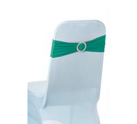 Neel Blue Turquoise Spandex Chair Band With Slider Buckle Stretchy Chair Band Sash, 10Pcs