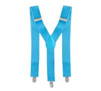 Neel Blue Unisex Braces Y Back Elasticated Suspenders with 3 Metal Clips, 35mm Wide in Baby Blue Neel Blue Baby Blue One Size