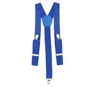 Neel Blue Unisex Braces Y Back Elasticated Suspenders with 3 Metal Clips, 35mm Wide in Blue Neel Blue Blue One Size