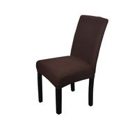 Neel Blue Velvet Chair Cover, Spandex Stretch Dining Chair Slipcovers in Chocolate Neel Blue Chocolate