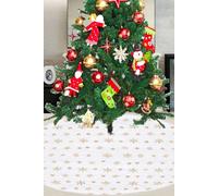 Neel Blue Velvet Christmas Tree Skirt Round Xmas Tree Base Mat - 1 metre in Gold Neel Blue Gold