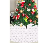 Neel Blue Velvet Christmas Tree Skirt Round Xmas Tree Base Mat - 1 metre in Silver Neel Blue Silver
