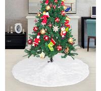 Neel Blue Velvet Christmas Tree Skirts Base Cover For Small Xmas Tree Base, White