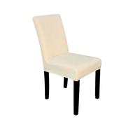 Neel Blue Velvet Dining Chair Covers, Stretchable Spandex High-Back Dining Slipcovers in Beige Neel Blue Beige