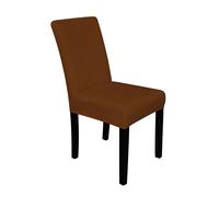 Neel Blue Velvet Dining Chair Covers, Stretchable Spandex High-Back Dining Slipcovers in Dark Brown Neel Blue Dark Brown