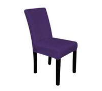 Neel Blue Velvet Dining Chair Covers, Stretchable Spandex High-Back Dining Slipcovers in Purple Neel Blue Purple