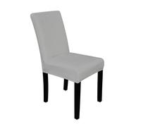 Neel Blue Velvet Dining Chair Covers, Stretchable Spandex High-Back Dining Slipcovers in Silver Neel Blue Silver
