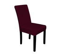 Neel Blue Velvet Dining Chair Covers, Stretchable Spandex High-Back Dining Slipcovers in Wine Neel Blue Wine