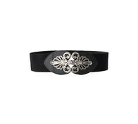 Neel Blue Vintage Pattern Waist Belt, Stretchable Waistband in Black | Size: Small Neel Blue Black S