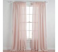 Neel Blue Voile Curtains Slot Top, 2 Curtains, Cream - 56" Width X 90" Drop