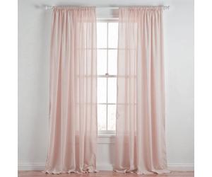 Neel Blue Voile Curtains Slot Top, 2 Curtains, Cream - 56" Width X 90" Drop