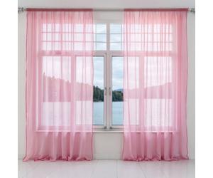 Neel Blue Voile Curtains Slot Top, 2 Curtains, Rose - 56" Width X 90" Drop
