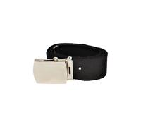 Neel Blue Webbing Canvas Belt with Silver Buckle, Webbed Strap Belt - 51 Inches in Black Neel Blue Black One Size
