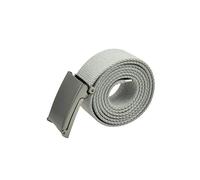 Neel Blue Webbing Canvas Belt with Silver Buckle, Webbed Strap Belt - 51 Inches in Grey Neel Blue Grey One Size