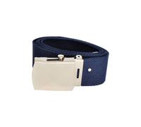 Neel Blue Webbing Canvas Belt with Silver Buckle, Webbed Strap Belt - 51 Inches in Navy Neel Blue Navy One Size