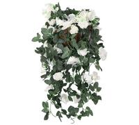 Neel Blue White Artificial Rose Flower Hanging Vines Silk Garland, 18 Flowers, 110Cm(3.6Ft)