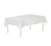 Neel Blue White Plastic Table Cover, Disposable Wipe Clean Waterproof Tablecloth - 54"x108"