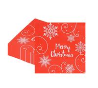 Neel Blue White Snowflakes Christmas Design Red Paper Napkins - 33Cm X 33Cm