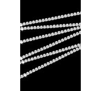 Neel Blue Women's 1 Metre Clear Rhinestone Trim Chain, 1 Row Diamante Studded Chain Trim Lace - 3.5mm in Silver Neel Blue Silver One Size