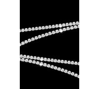 Neel Blue Women's 1 Metre Clear Rhinestone Trim Chain, 1 Row Diamante Studded Chain Trim Lace - 4mm in Silver Neel Blue Silver One Size