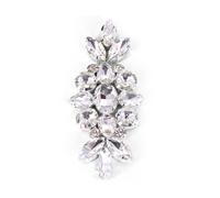 Neel Blue Women's Clear Crystal Diamante Rhinestone Motif Silver Sew on Applique Patch - 90mm x 35mm Neel Blue Silver One Size