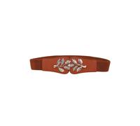 Neel Blue Women's PU Leather Elastic Waist Belt, Retro Cinch Stretch Waistband in Brown | Size: Large Neel Blue Brown L