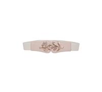 Neel Blue Women's PU Leather Elastic Waist Belt, Retro Cinch Stretch Waistband in Ivory | Size: Large Neel Blue Ivory L
