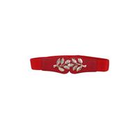 Neel Blue Women's PU Leather Elastic Waist Belt, Retro Cinch Stretch Waistband in Red | Size: Medium Neel Blue Red M