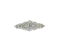 Neel Blue Women's Silver Diamante Applique Rhinestone Motif Sparkling Crystals Studded Sew on Patch - 150mm x 55mm Neel Blue Silver One Size